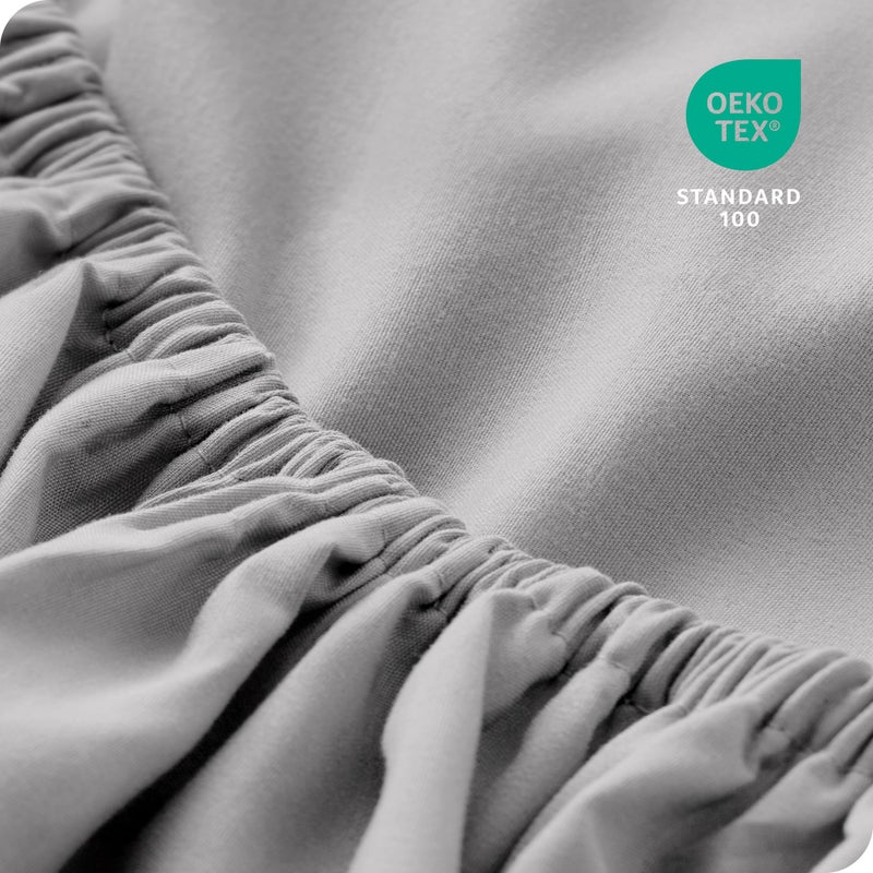 Bare Home 2-Pack Fitted Bottom Sheets Twin - Premium 1800 Ultra-Soft Wrinkle Resistant Microfiber - Deep Pocket (Twin, Light Grey) - Image 5